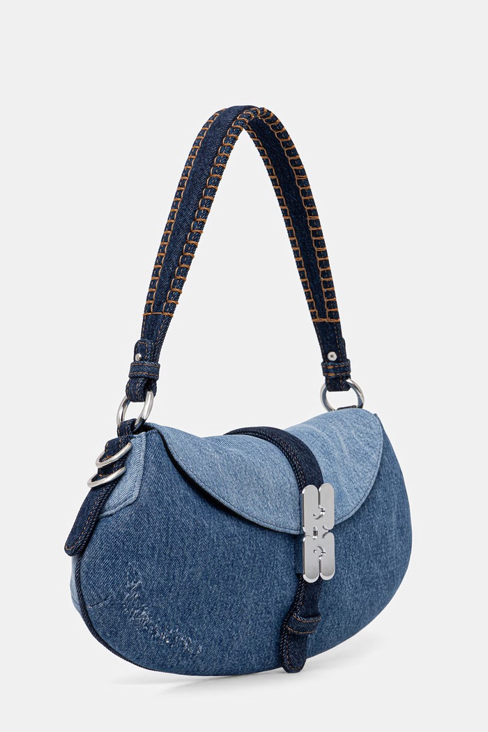 GANNI B-Kat Denim чанта дамска от деним B2060038 син SS26