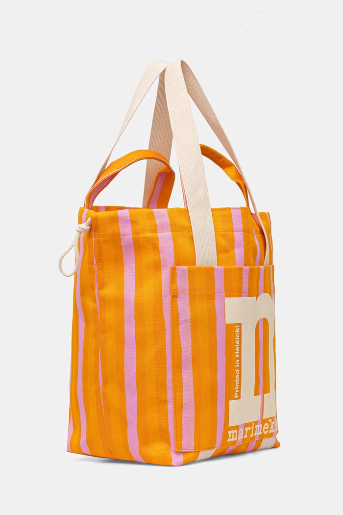 Marimekko kabelka typu tote dámska bavlnená 095581 oranžová SS26