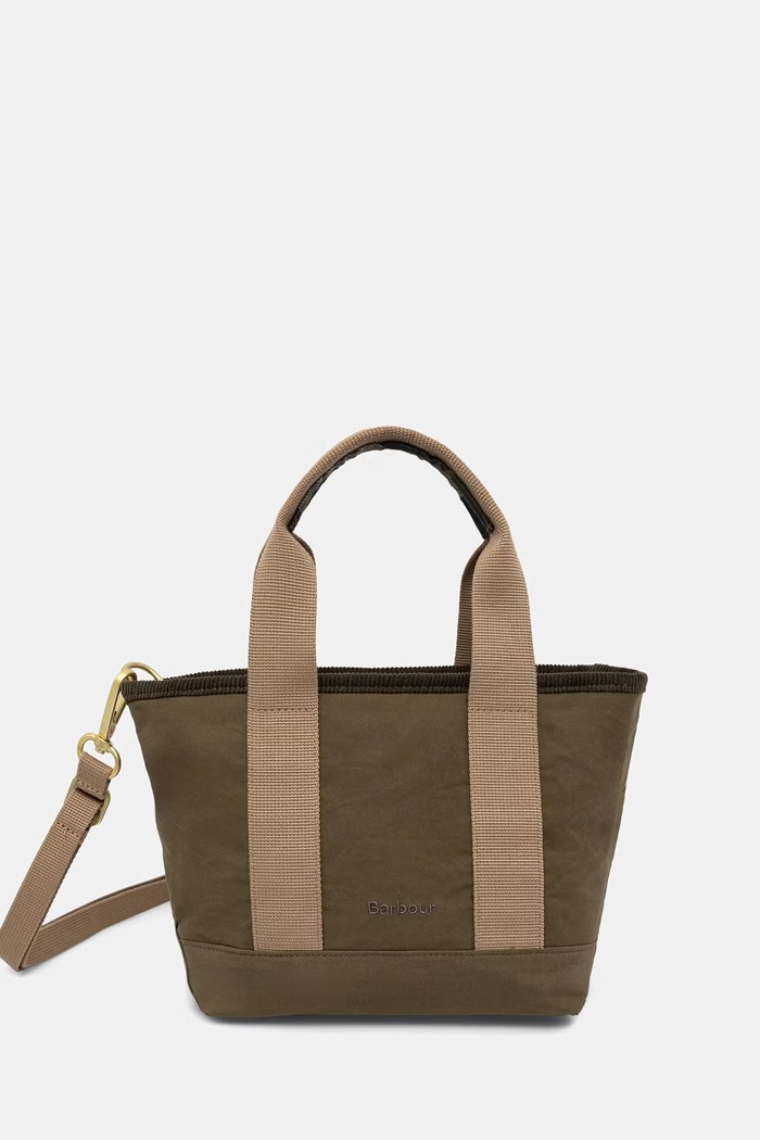 Barbour crossbody torbica ženska bombažna Mya zelena LBA0523