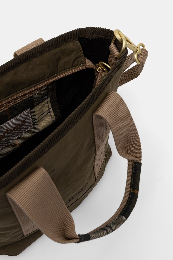 Barbour crossbody torbica ženska bombažna Mya zelena LBA0523