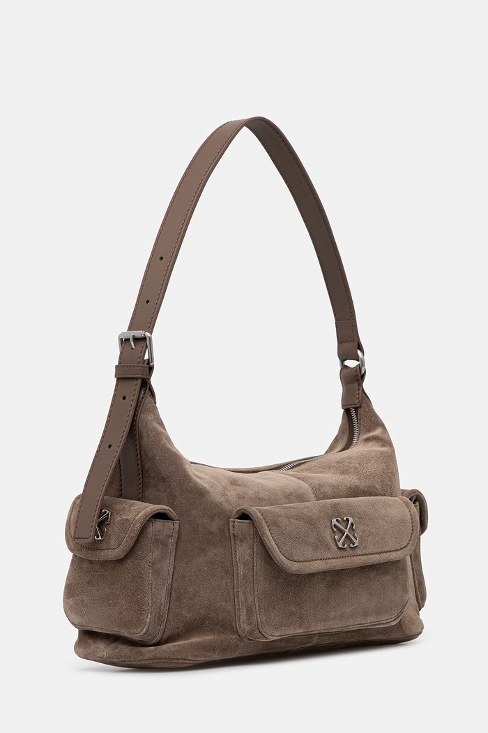 Off-White Dumbo.B torebka damska zamszowa OWNN18OS26LEA001 brązowy SS26