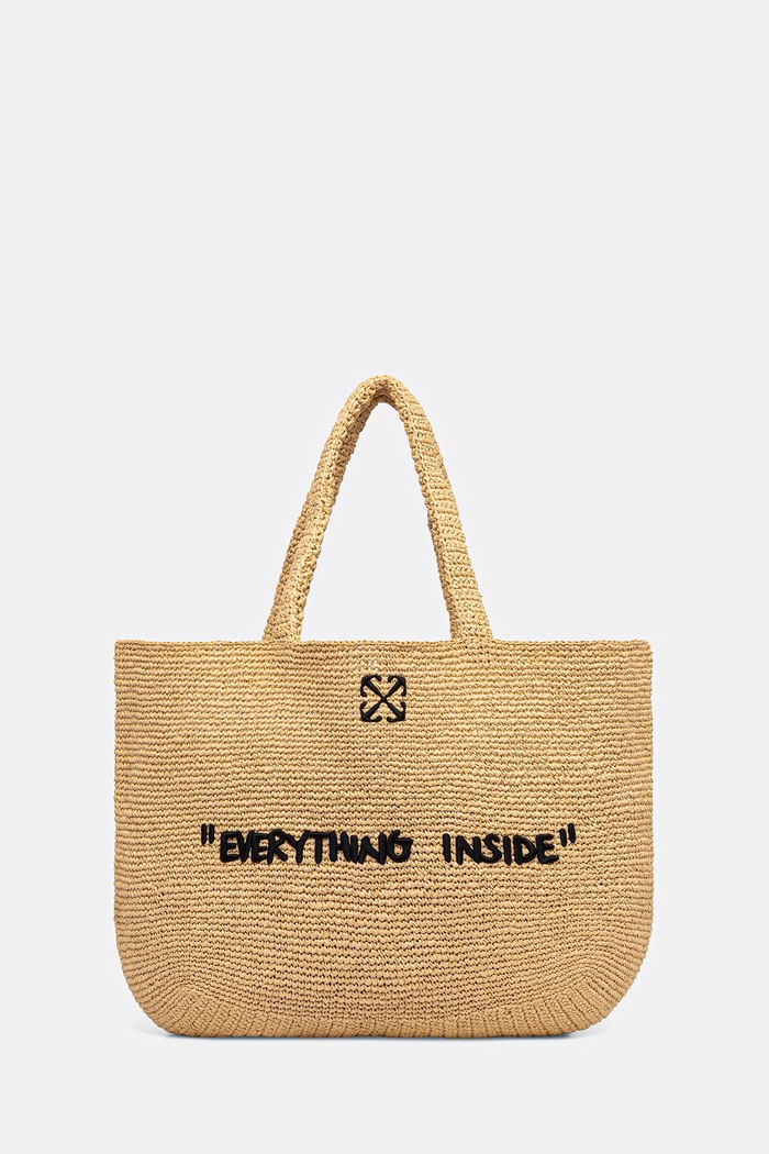 Off-White Jitney torebka tote damska pleciona beżowy OWNA23CC99FAB001