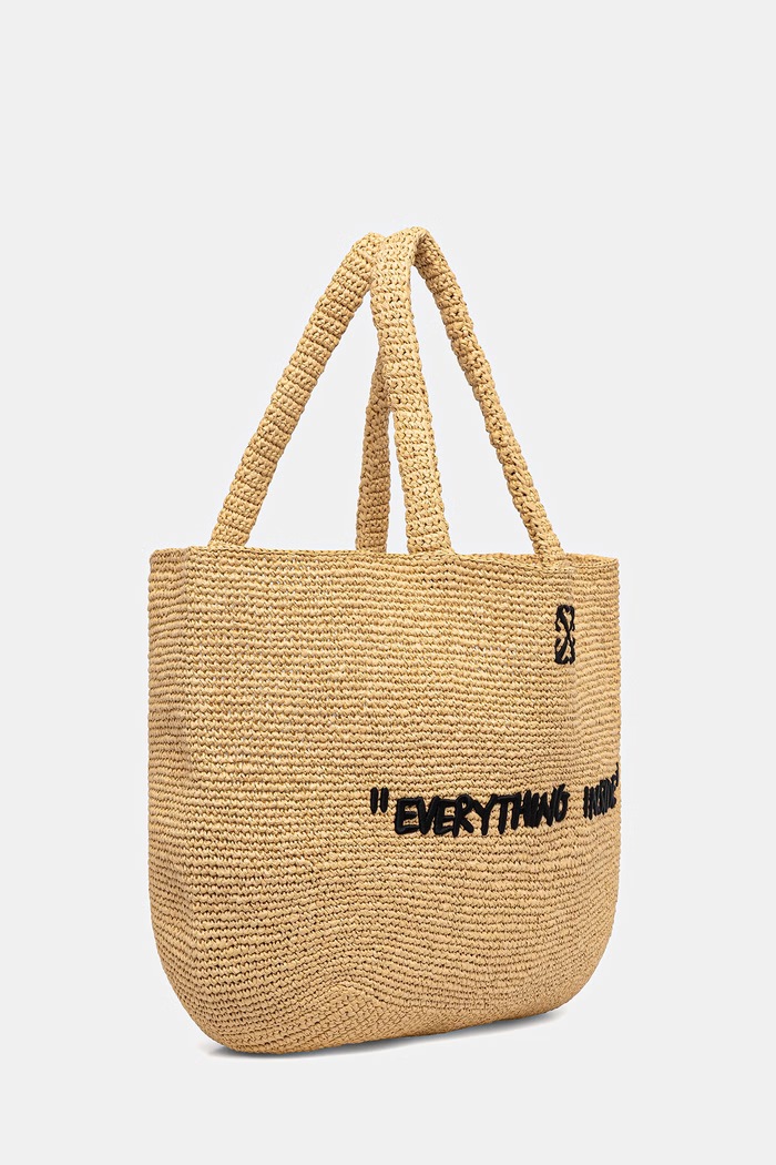 Off-White Jitney torebka tote damska pleciona OWNA23CC99FAB001 beżowy SS26