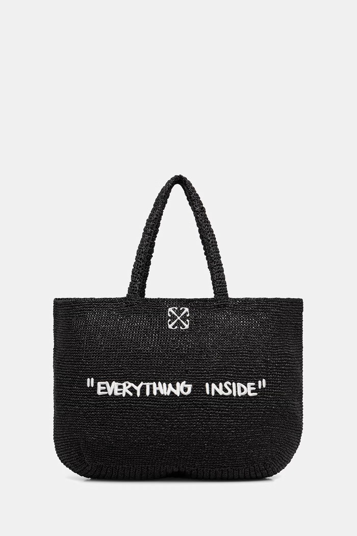 Off-White Jitney torebka tote damska pleciona czarny OWNA23CC99FAB001