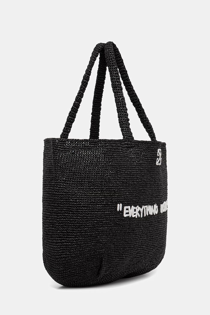 Off-White Jitney torebka tote damska pleciona OWNA23CC99FAB001 czarny SS26