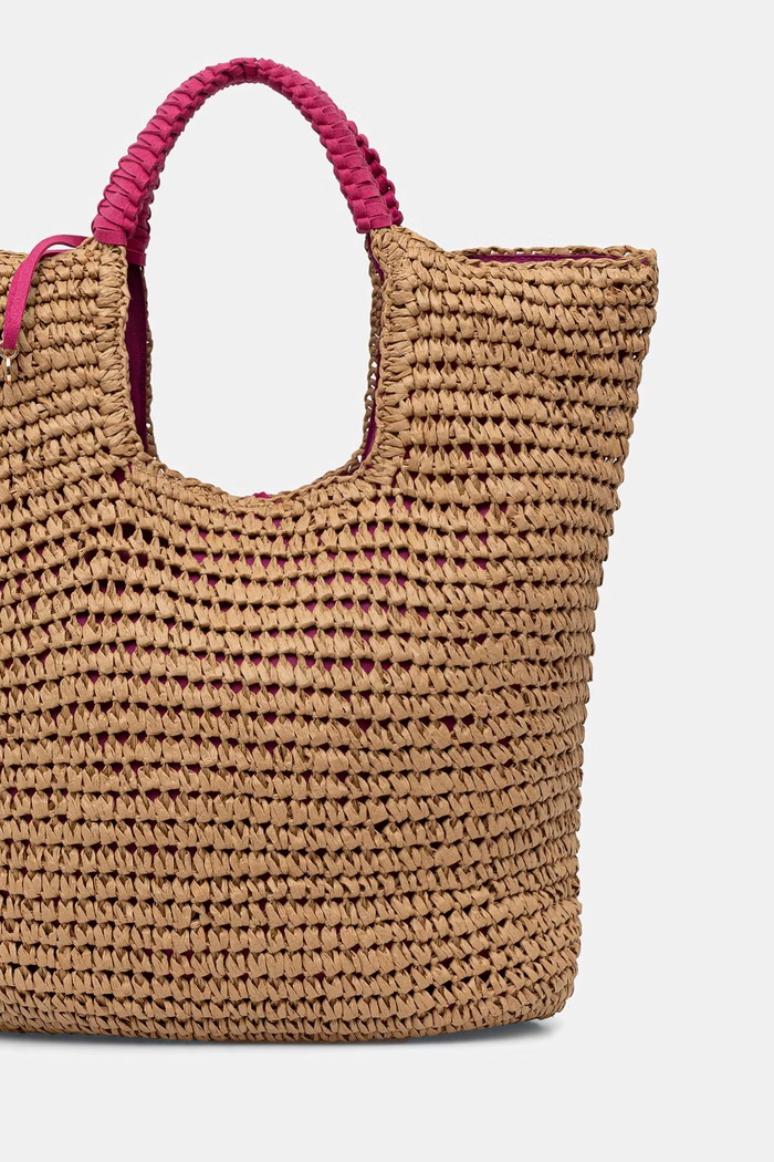 Αξεσουάρ United Colors of Benetton τσάντα hobo γυναικεία πλεγμένη 69GMVY02P μπεζ