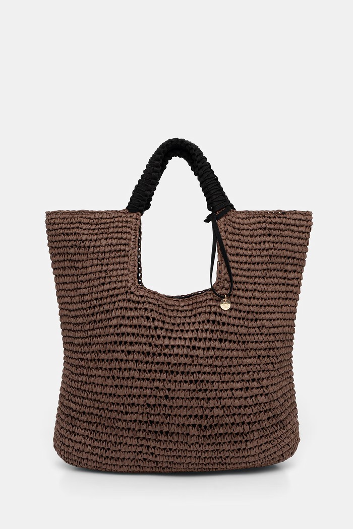 United Colors of Benetton torebka hobo damska pleciona brązowy 69GMVY02P