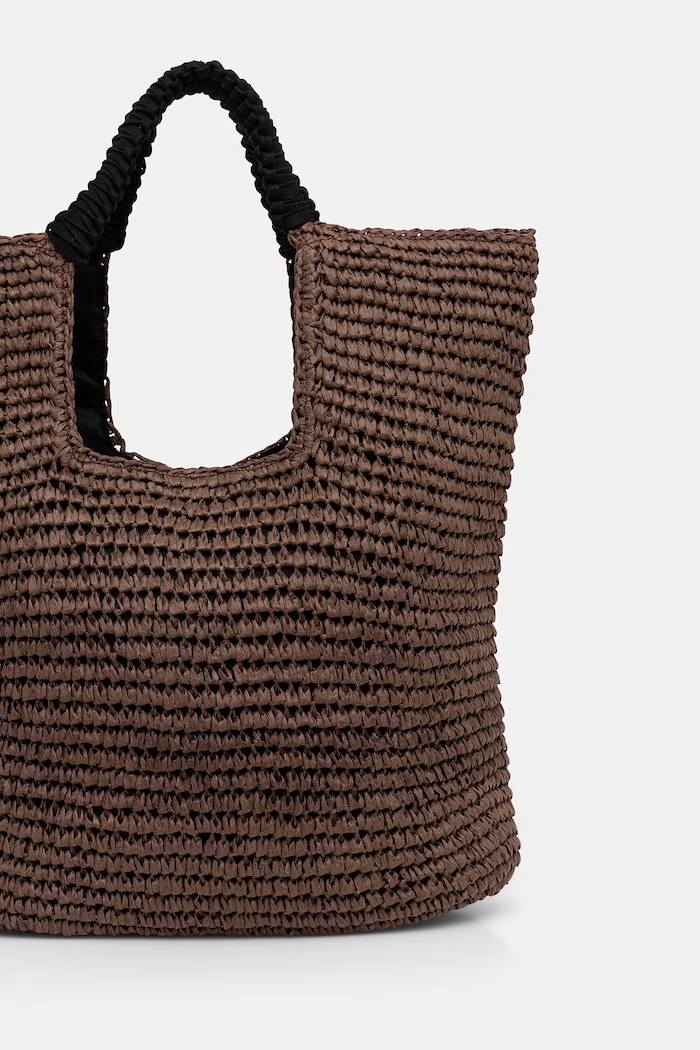 Akcesoria United Colors of Benetton torebka hobo damska pleciona 69GMVY02P brązowy