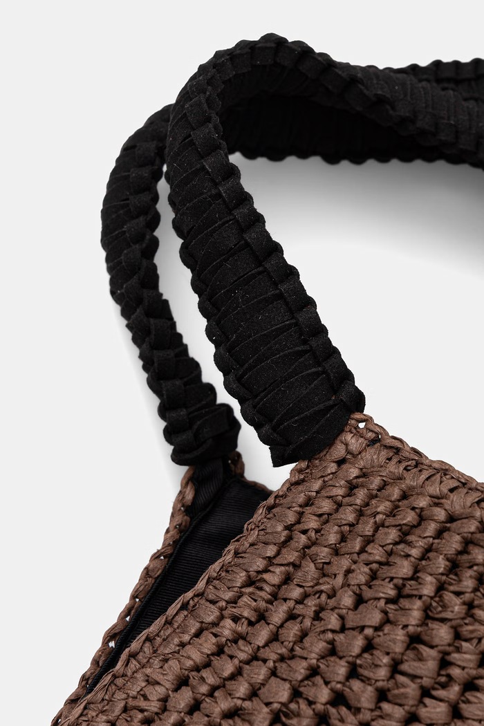 United Colors of Benetton torebka hobo damska pleciona brązowy 69GMVY02P