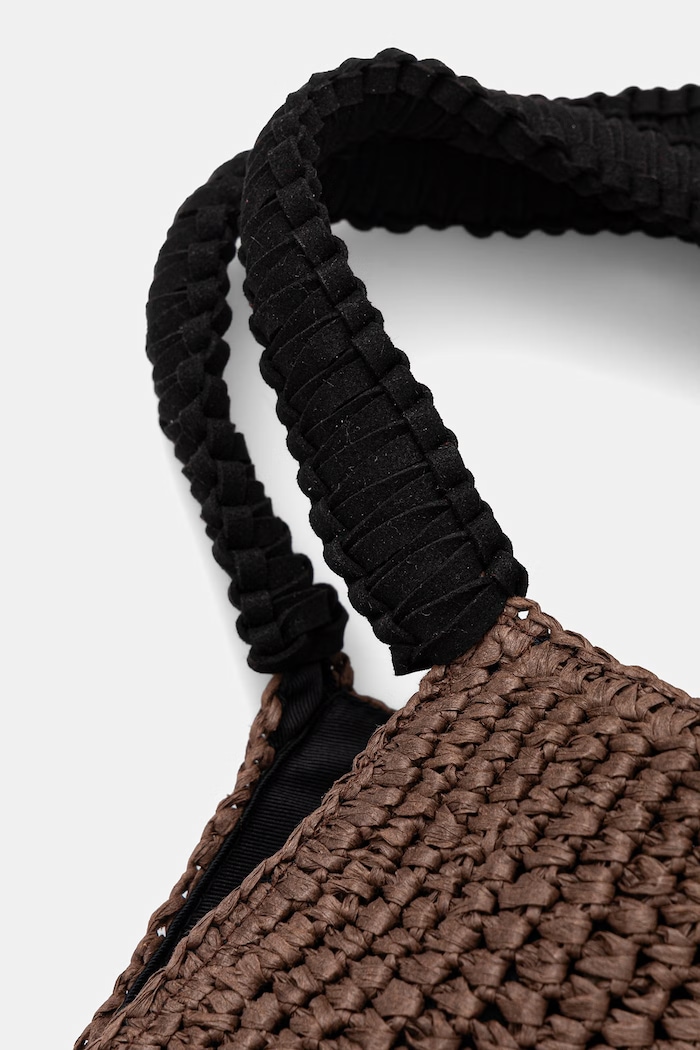 United Colors of Benetton torebka hobo damska pleciona brązowy 69GMVY02P