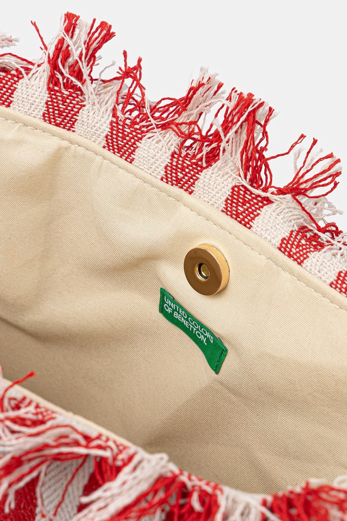 United Colors of Benetton torebka tote damska bawełniana 6O4LVY02N czerwony