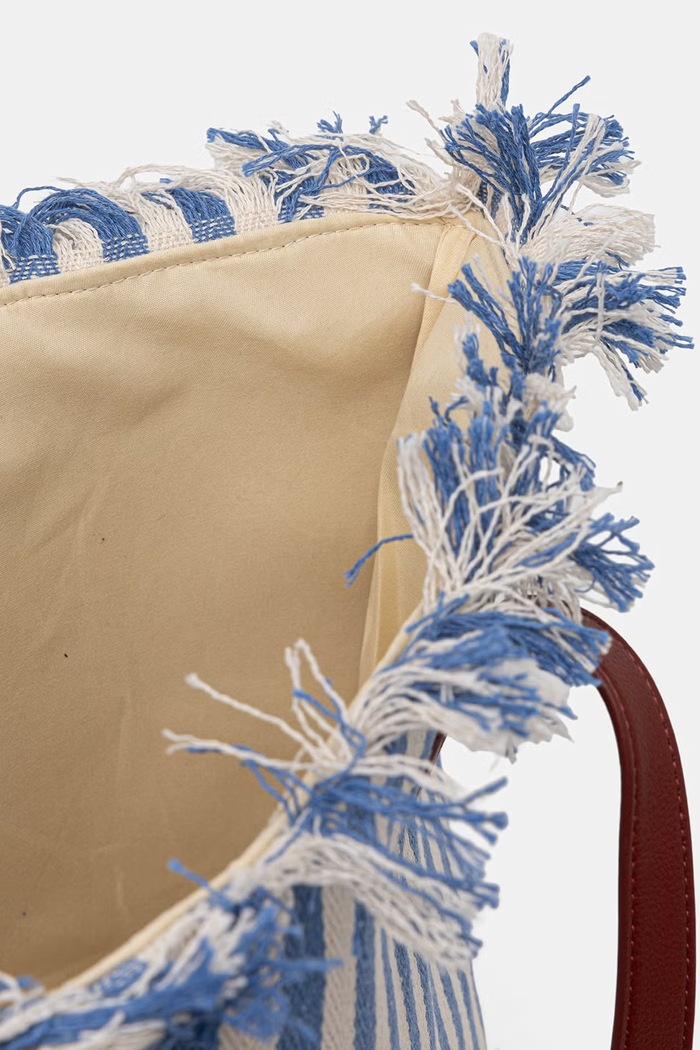 United Colors of Benetton Tote γυναικεία βαμβακερή μπλε 6O4LVY02N