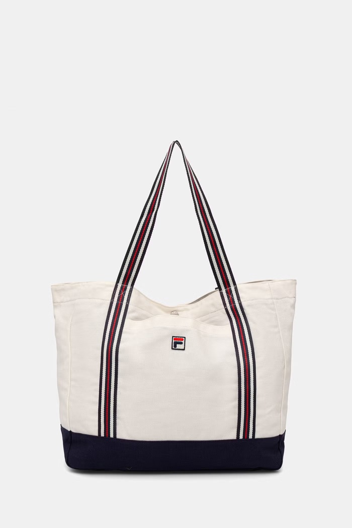 Fila tote bag pentru femei, din bumbac CARLIANO bej FBU0178