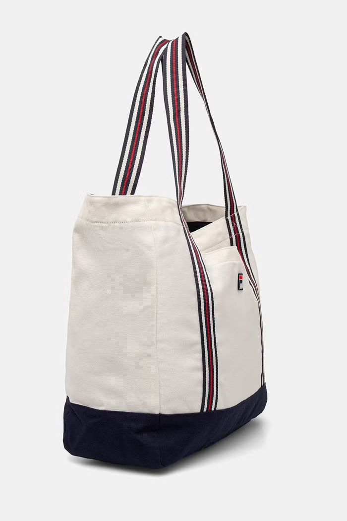 Fila tote bag pentru femei, din bumbac CARLIANO FBU0178 bej SS26