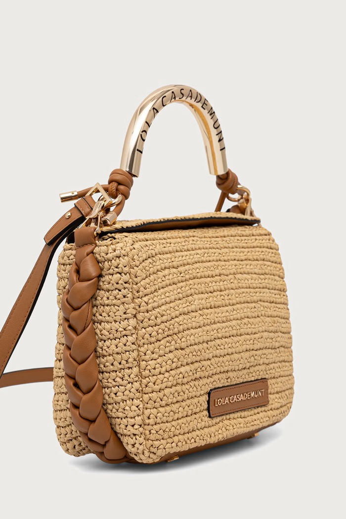 Akcesoria Lola Casademunt torebka crossbody damska pleciona LS2604054 beżowy