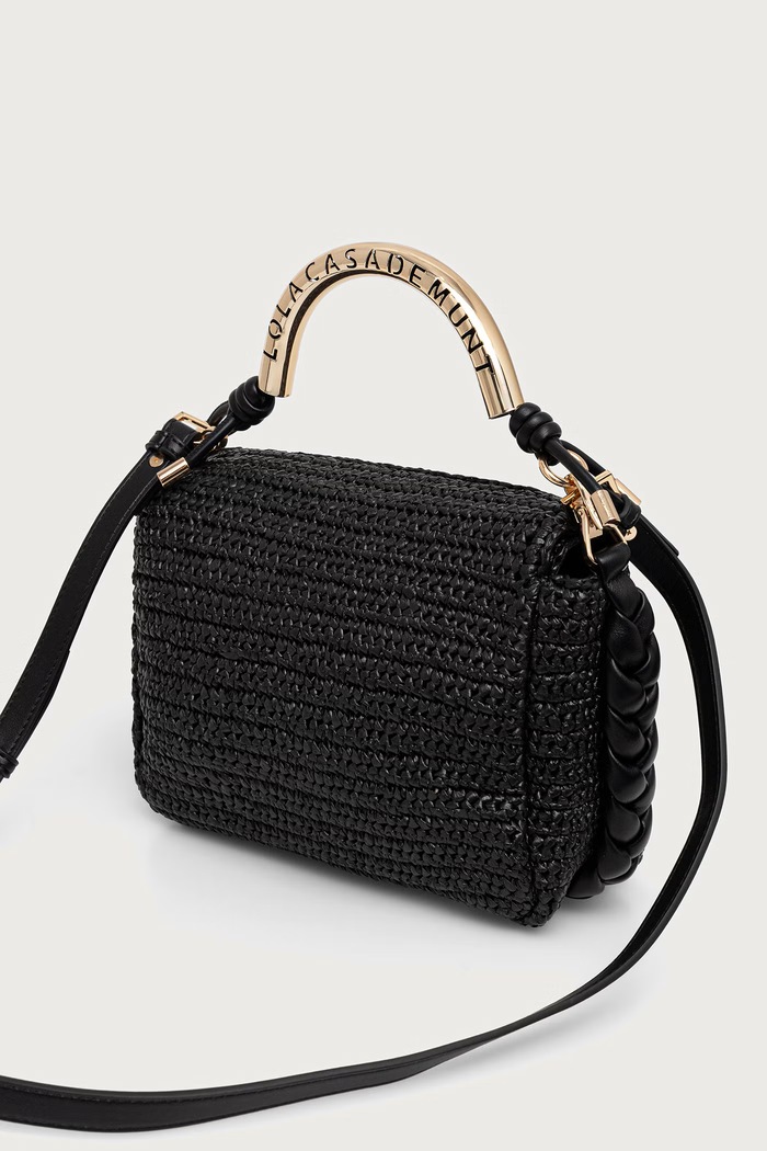 Akcesoria Lola Casademunt torebka crossbody damska pleciona LS2604054 czarny
