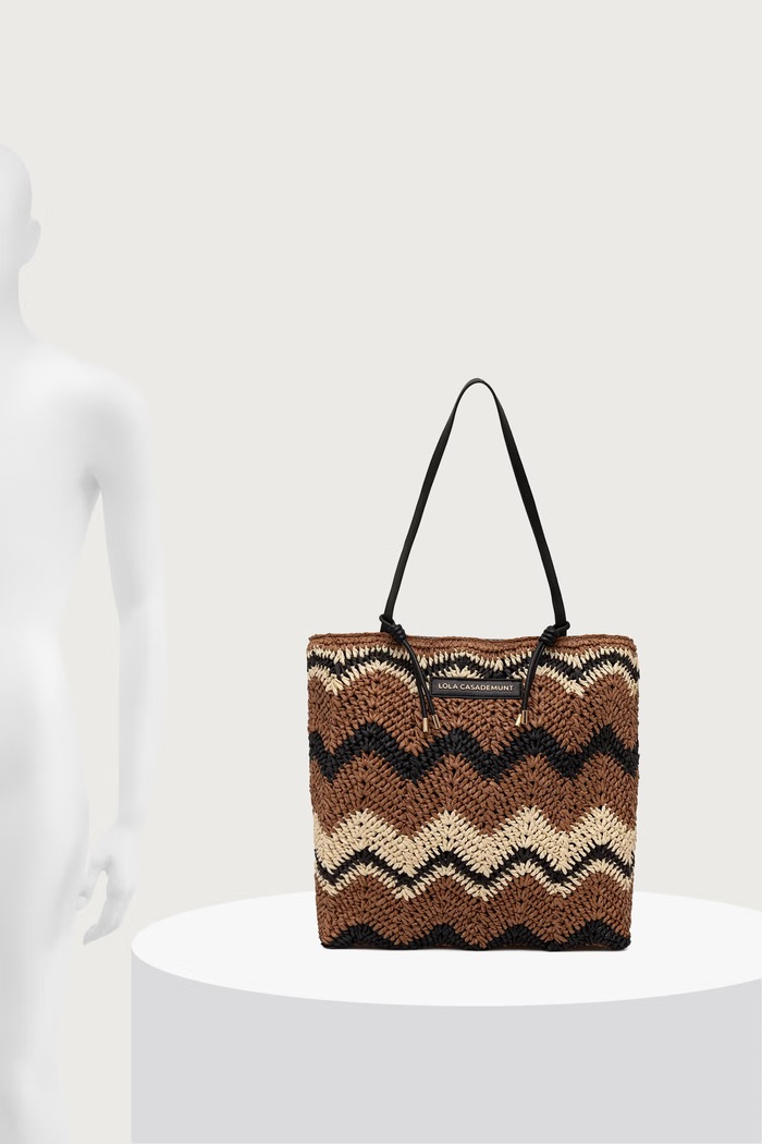 Torebka tote damska pleciona Lola Casademunt beżowy LS2604096