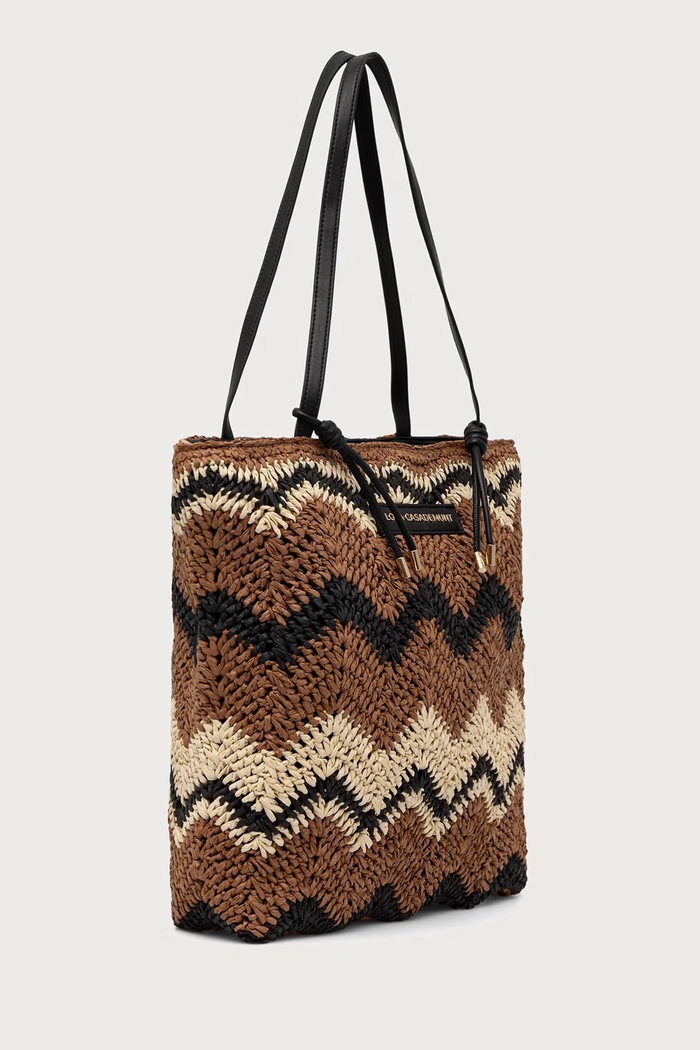 Lola Casademunt Torebka tote damska pleciona LS2604096 beżowy SS26