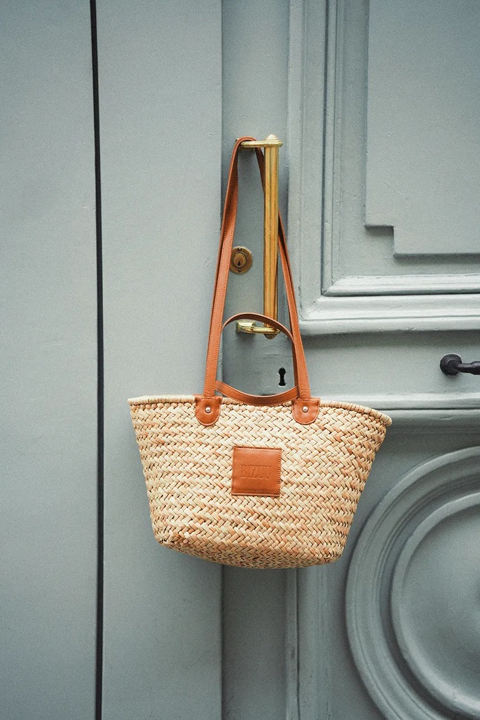 BIZUU torebka shopper damska pleciona BASKETTE.BEZOWY