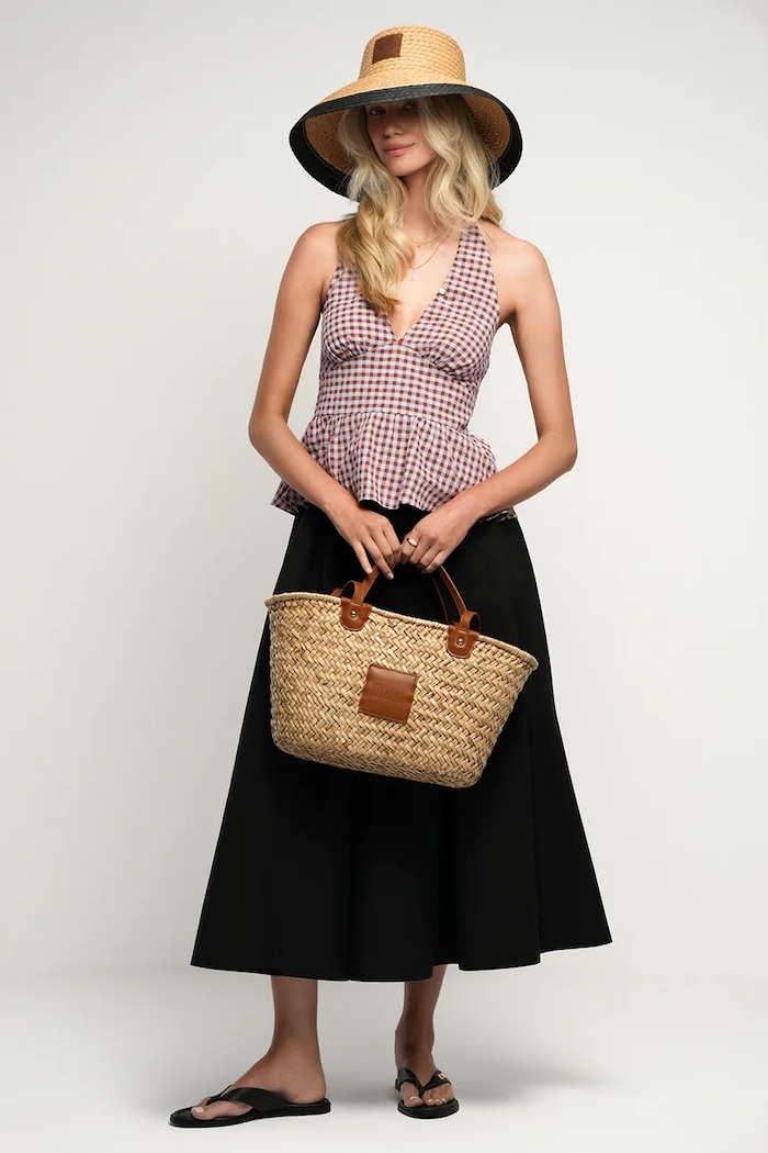 BIZUU torebka shopper damska pleciona BASKETTE.BEZOWY