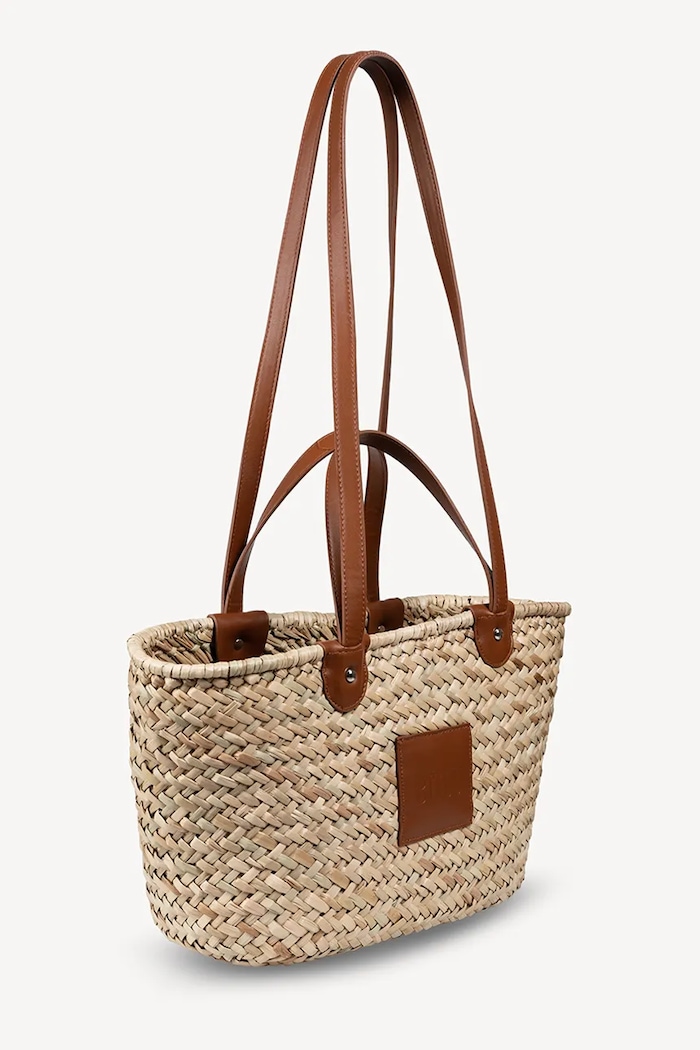 Akcesoria BIZUU torebka shopper damska pleciona BASKETTE.BEZOWY beżowy