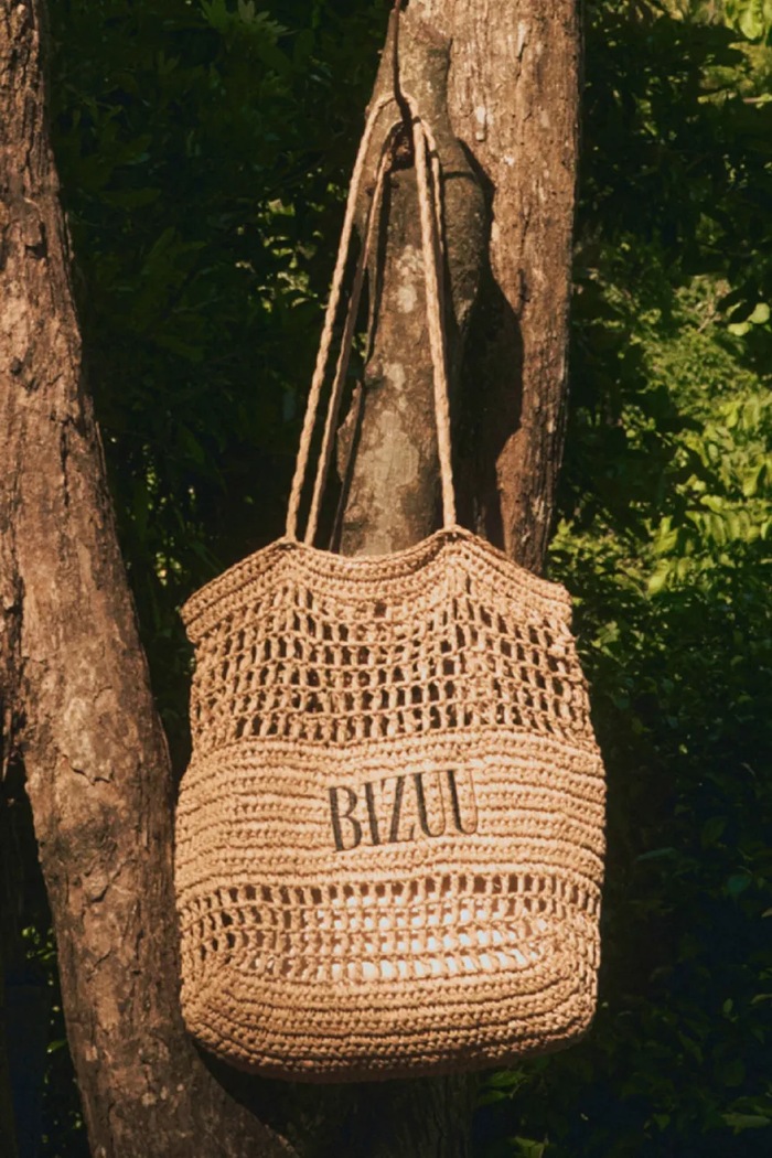 BIZUU torebka tote damska pleciona beżowy AGAY.BEZOWY
