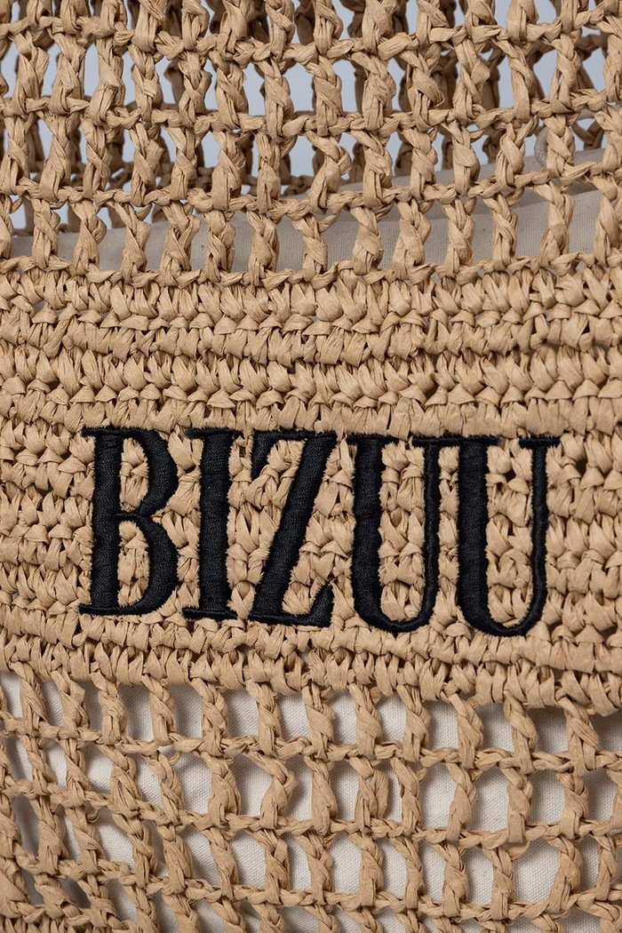 Akcesoria BIZUU torebka tote damska pleciona AGAY.BEZOWY beżowy