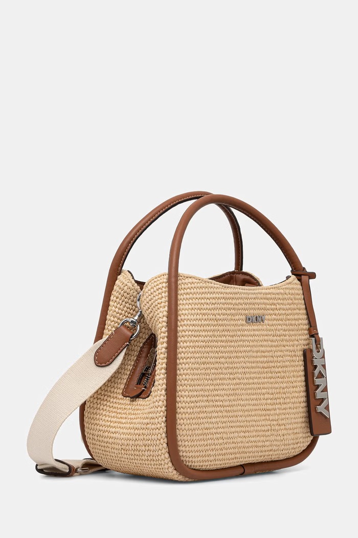 DKNY torebka crossbody damska pleciona R61CDK69 beżowy SS26