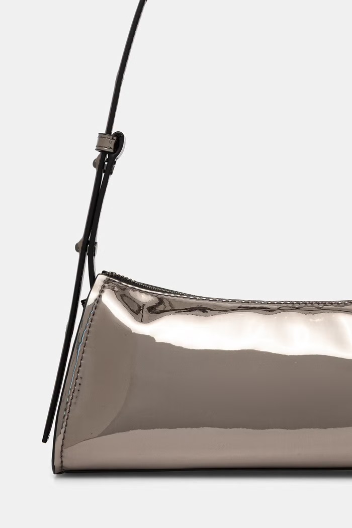 Akcesoria DKNY torebka bagietka damska z imitacji skóry R543XG57 srebrny