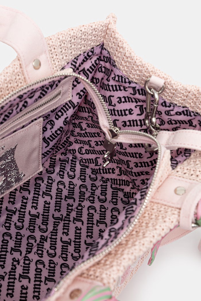 Juicy Couture torebka crossbody damska pleciona IRIS BEADS BEJIR9992W1P różowy