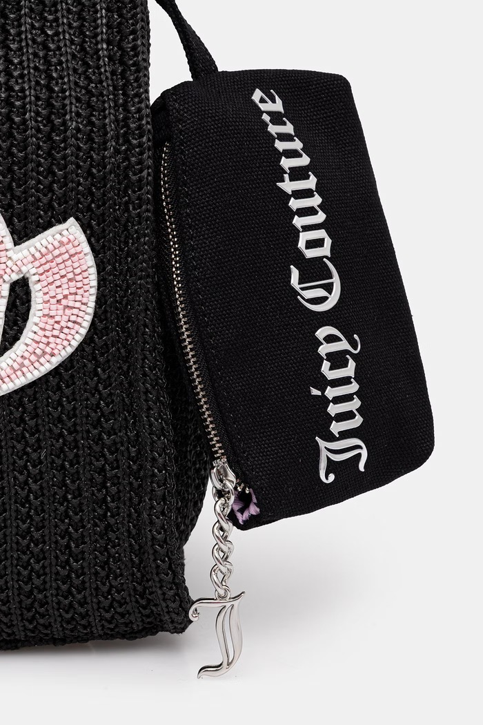 Juicy Couture crossbody kabelka dámska pletená IRIS BEADS čierna BEJIR9992W1P