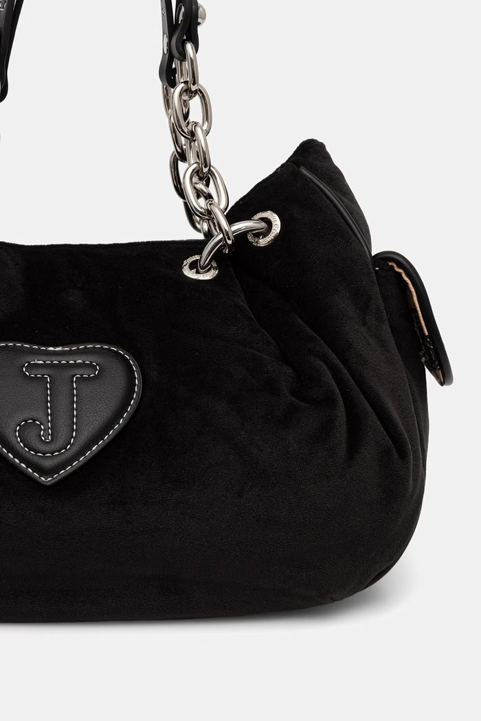 Akcesoria Juicy Couture torebka hobo damska welurowa DAYDREAMER FAIRY BEJD09988WC2 czarny
