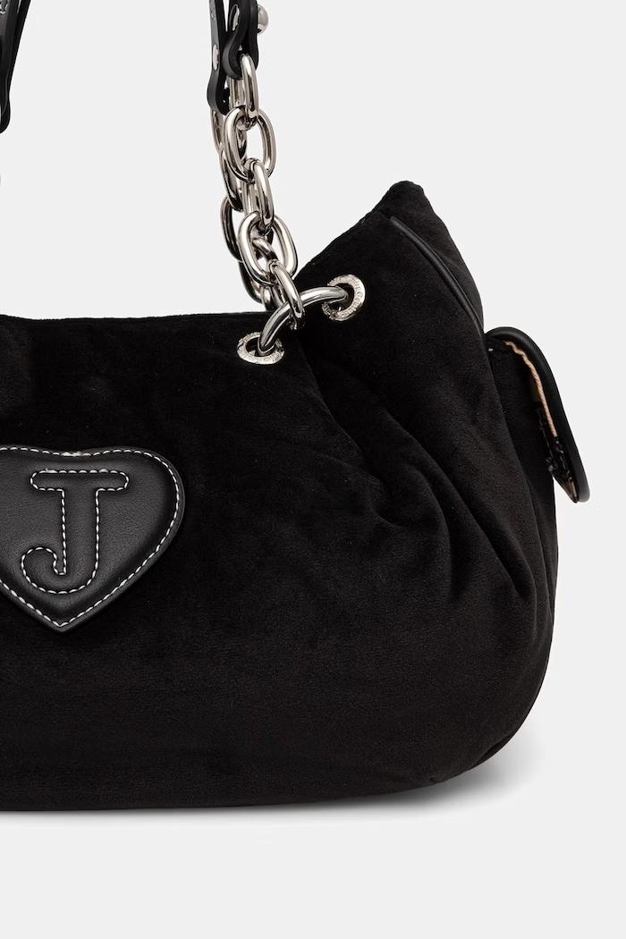 Akcesoria Juicy Couture torebka hobo damska welurowa DAYDREAMER FAIRY BEJD09988WC2 czarny