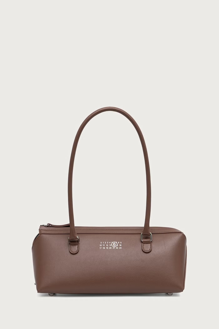 MM6 Maison Margiela Torebka bagietka damska z imitacji skóry brązowy SB6ZH0040.P9061