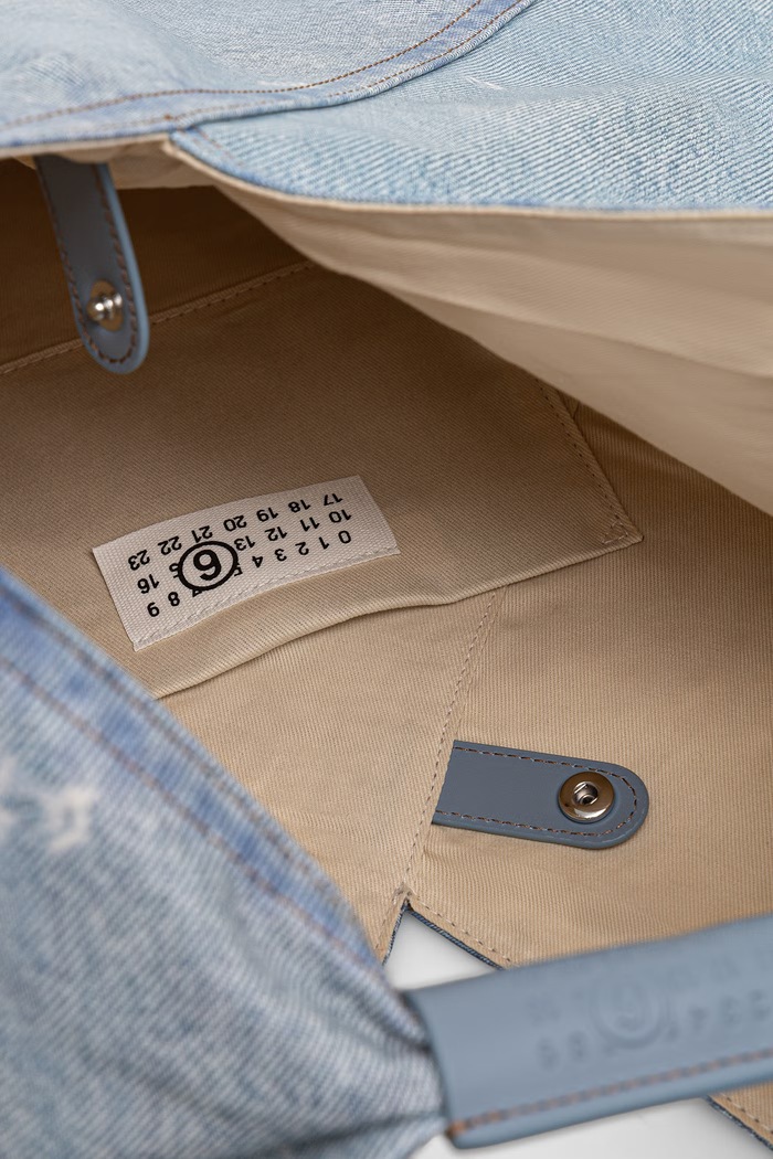 MM6 Maison Margiela torebka tote damska z imitacji skóry S54WD0039.P9060 niebieski