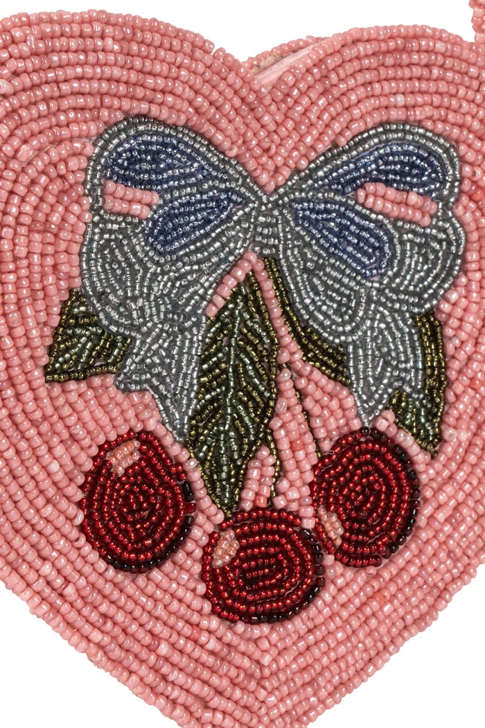 Otroška torbica Konges Sløjd BEADED HEART BAG roza KS104220.PreSpring