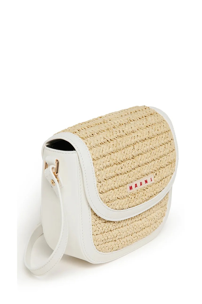 Fete Marni poșetă fete MW113F RAFFIA EFFECT SMILE BAG BAGS M01828.M00WR bej