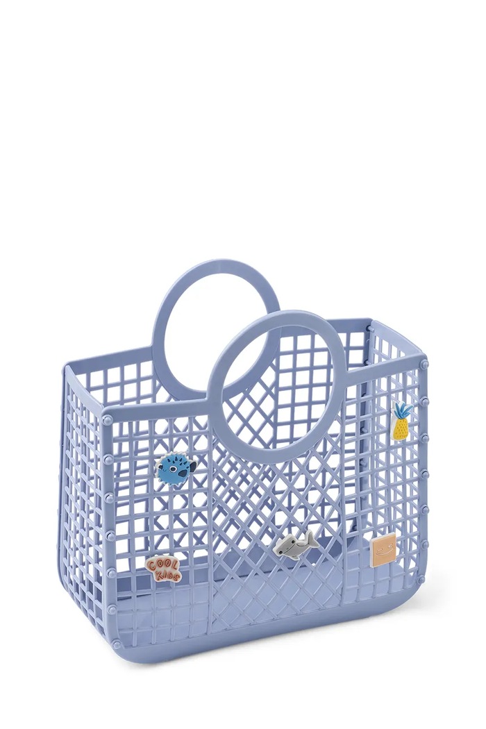 Detská kabelka Liewood Samantha Basket With Charms nášivka fialová LW19904.PPY2