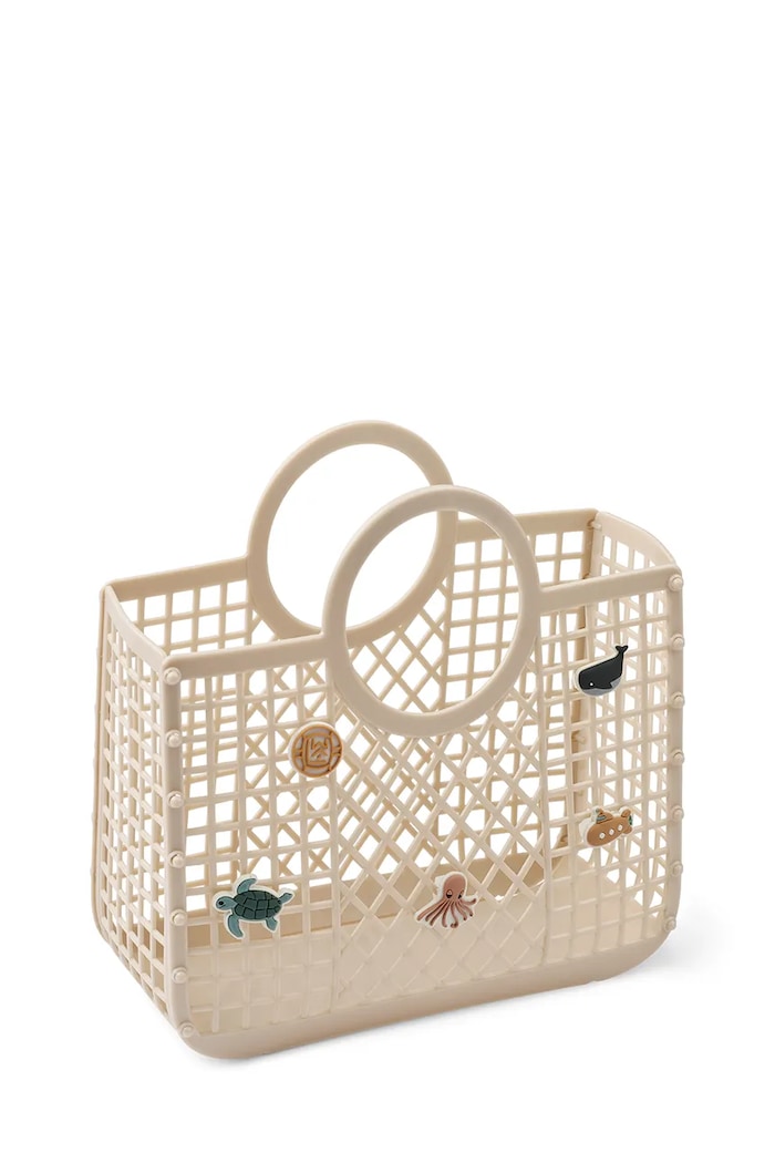 Detská kabelka Liewood Samantha Basket With Charms nášivka béžová LW19904.PPY2