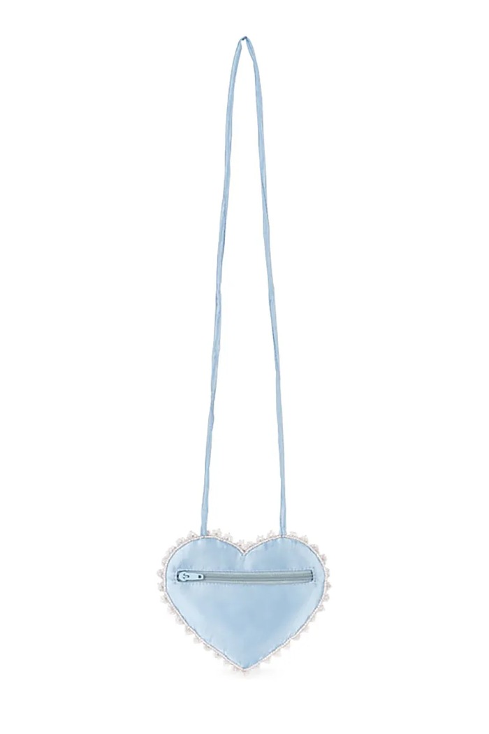 Dievča Konges Sløjd detská crossbody kabelka BEADED HEART MINI PURSE KS104686.PPY2 modrá