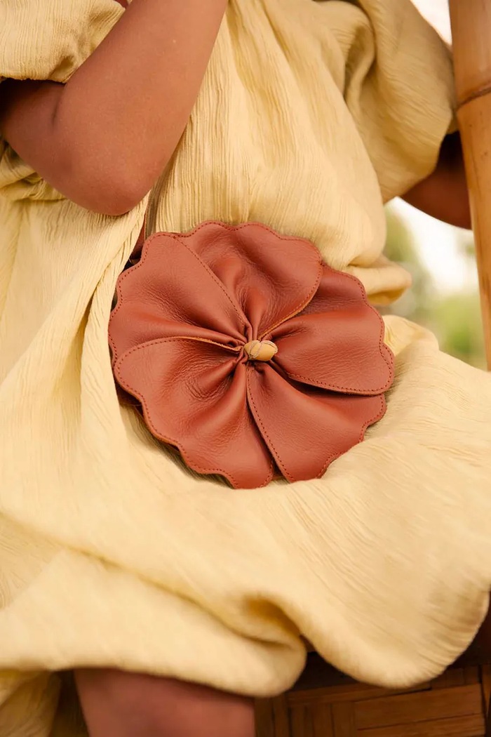 Donsje torebka skórzana dziecięca Toto Purse Hibiscus 5003050 brązowy