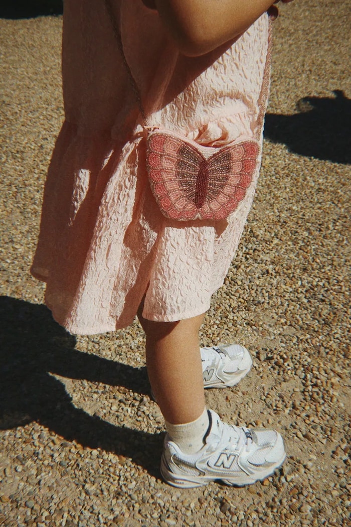 Konges Sløjd gyerek keresztpántos táska BUTTERFLY BEADED BAG KS105299.PPY2 rózsaszín