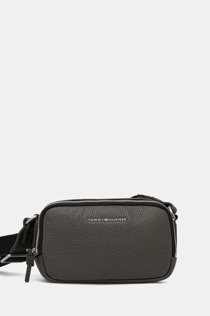 Tommy Hilfiger saszetka skórzana skóra licowa zielony AM0AM14022