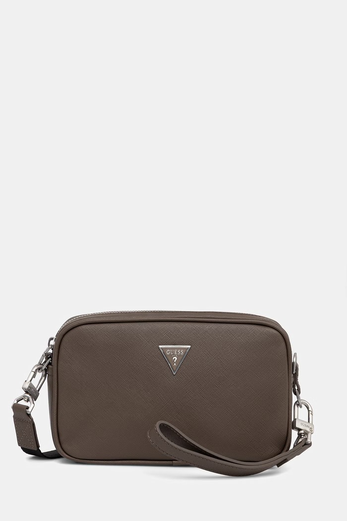 Taštička Guess MILANO hladký hnědá HMMISA.P6150