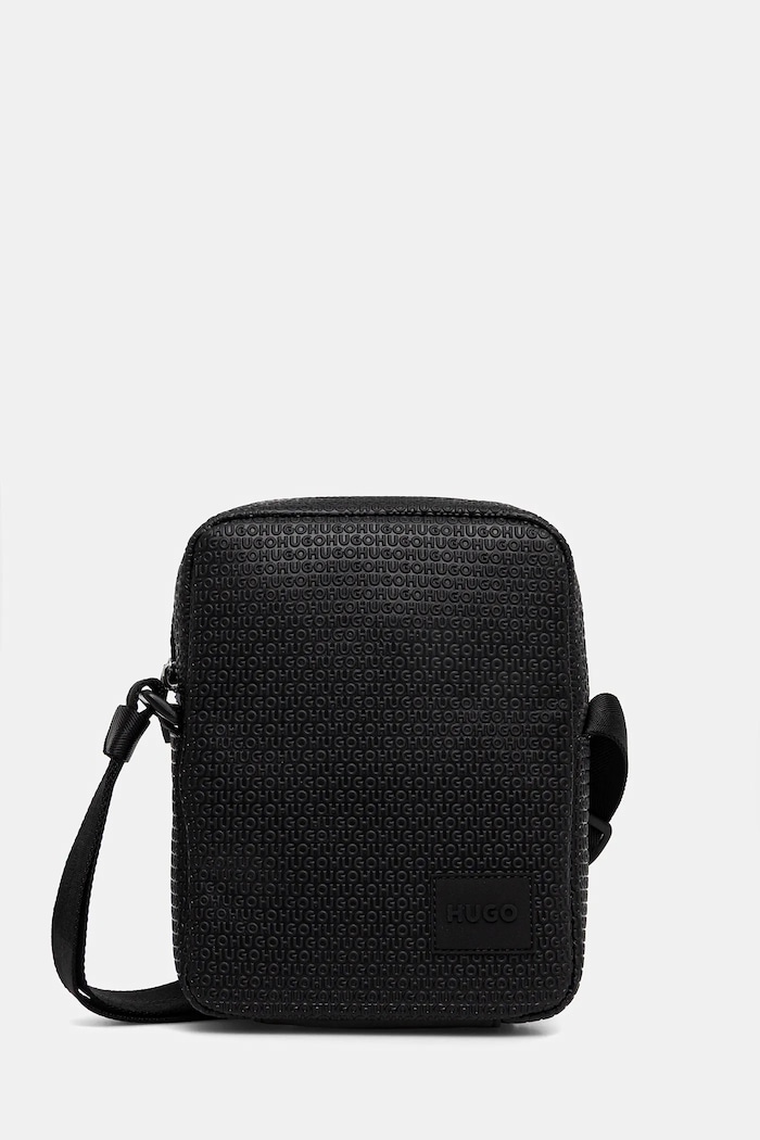 Taška HUGO Ethon2.0HI_MN_NS Zip imitácia kože čierna 50558524