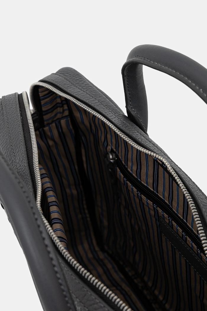 Kožená taška na notebook Tommy Hilfiger AM0AM14072 šedá