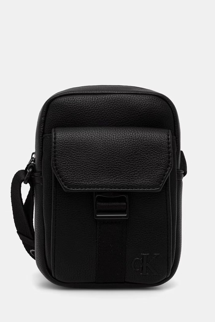 Calvin Klein taštička pánská z imitace kůže imitace semiše černá LV04D3281G