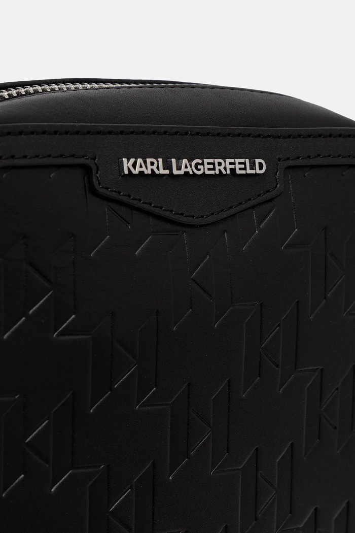 Kožená taška Karl Lagerfeld K/LOOM čierna B1M30210