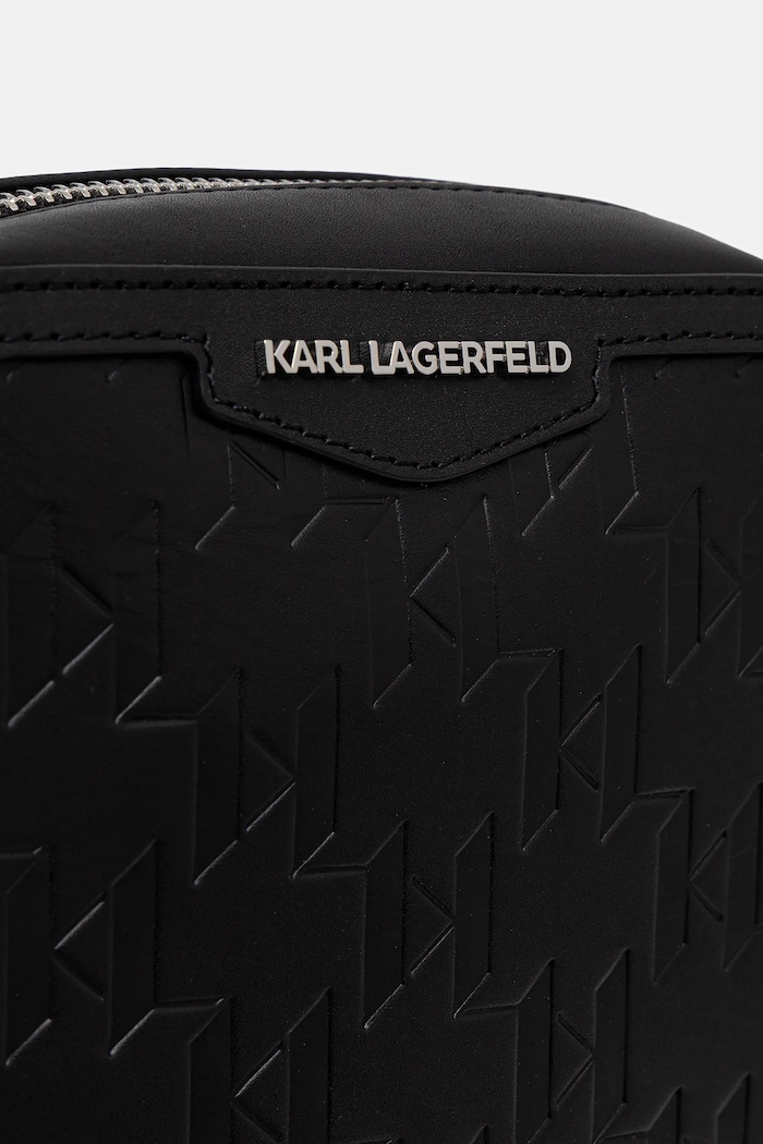 Kožená taška Karl Lagerfeld K/LOOM čierna B1M30210