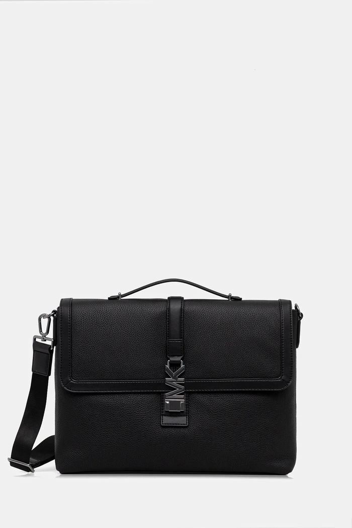 Kožená taška Michael Kors usňová koža čierna 33R6LHDA9L